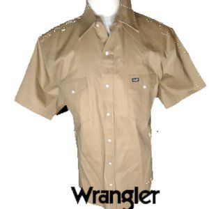 SHORT SLEEVE TWILL SOLID SNAP:RAWHIDE SHIRT